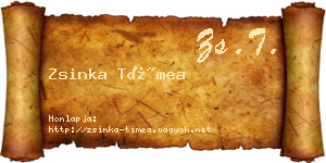 Zsinka Tímea névjegykártya