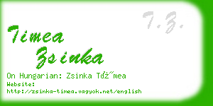 timea zsinka business card